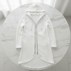 Velvet-Lined Zip Hoodie for Women – Black & White - @BlackWhite