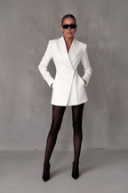 White Lapel Blazer – Chic & Versatile Women's Jacket - @BlackWhite