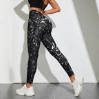 Women's Bare-Feel Tight Fitness Leggings with Pockets - @BlackWhite