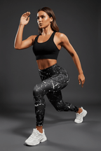 Women's Bare-Feel Tight Fitness Leggings with Pockets - @BlackWhite