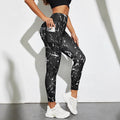 Women's Bare-Feel Tight Fitness Leggings with Pockets - @BlackWhite