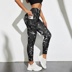 Women's Bare-Feel Tight Fitness Leggings with Pockets - @BlackWhite