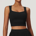 Women's Breathable Exercise Vest – Tight-Fit Back Top - @BlackWhite