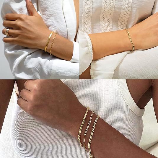 Close-up detail of a gold minimalist stainless steel bracelet with adjustable clasp, showcasing its refined minimalist style.