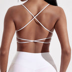 Women's High-Support Sports Bra with Double Straps - @BlackWhite