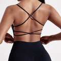 Women's High-Support Sports Bra with Double Straps - @BlackWhite