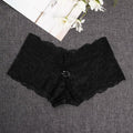 Black high-waist thong with lace trim, designed for a sophisticated and sensual look