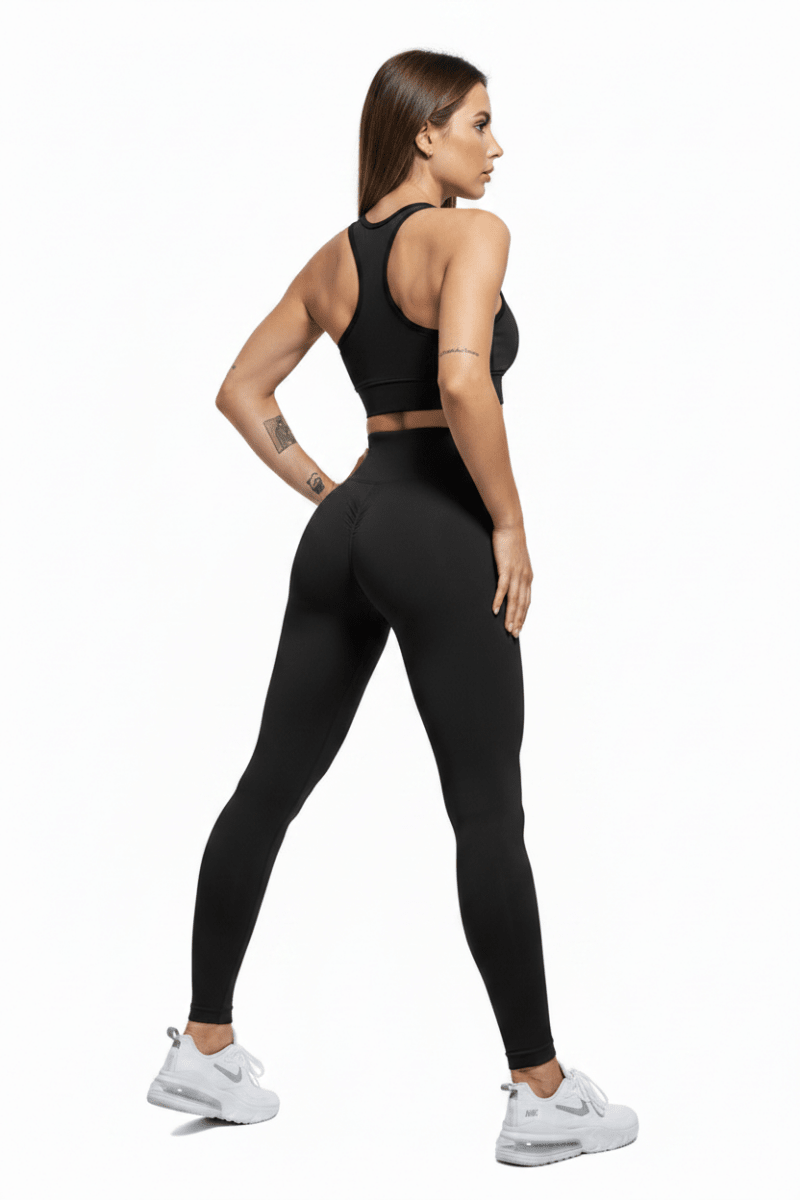 Women's High-Waist Scrunch Leggings – Gym & Fitness - @BlackWhite