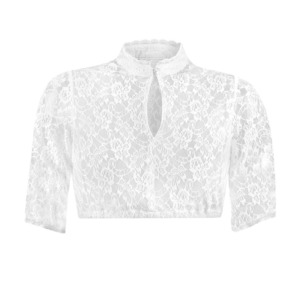 Close-up detail of the white lace camisole top showcasing the lace trim and keyhole detail, elegant design.