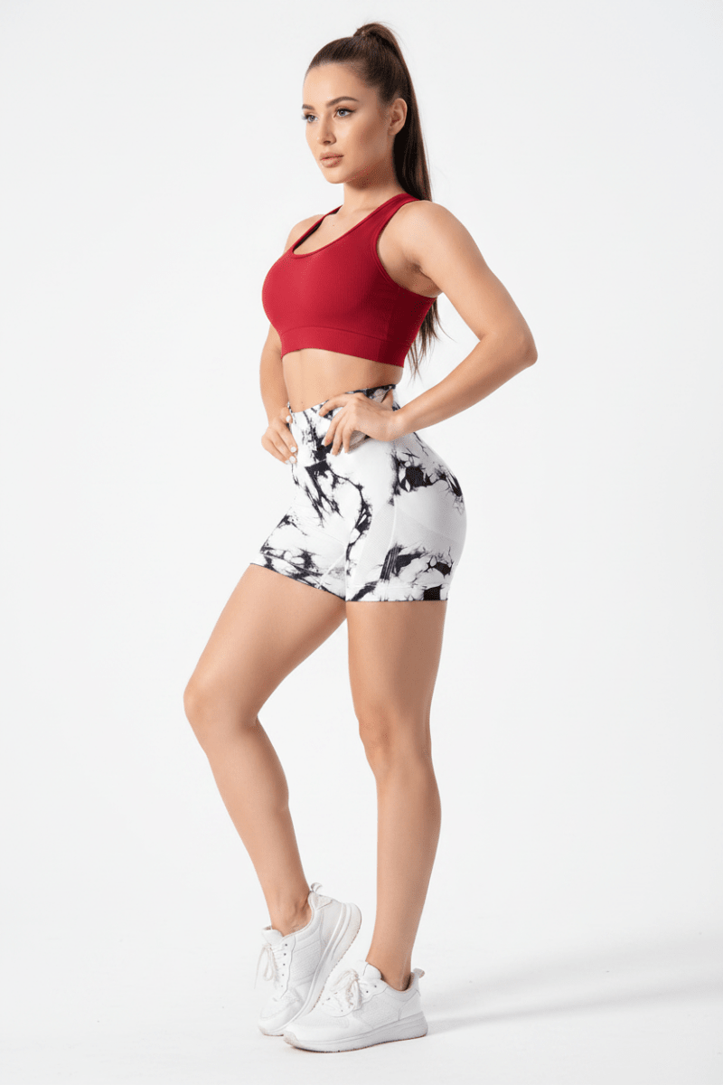 Women's Lightweight Yoga & Running Shorts with Liner - @BlackWhite