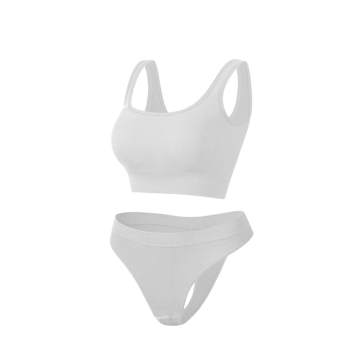 Women's Shockproof Sports Bra & Fitness Vest Set - @BlackWhite