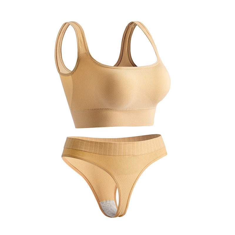 Women's Shockproof Sports Bra & Fitness Vest Set - @BlackWhite