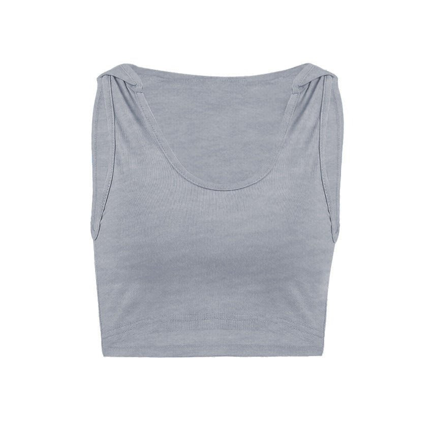 Women's Sleeveless Crop Sports Top for Yoga & Gym - @BlackWhite