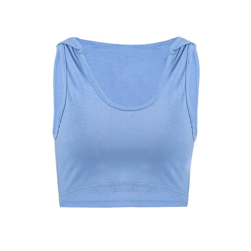 Women's Sleeveless Crop Sports Top for Yoga & Gym - @BlackWhite