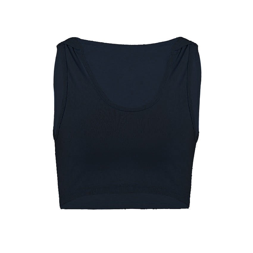 Women's Sleeveless Crop Sports Top for Yoga & Gym - @BlackWhite