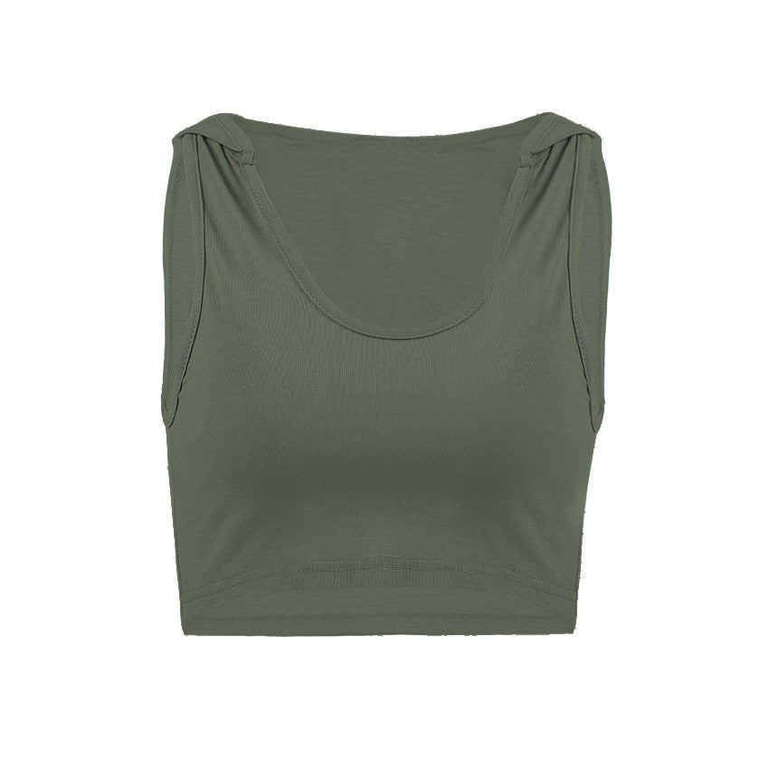 Women's Sleeveless Crop Sports Top for Yoga & Gym - @BlackWhite