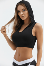 Women's Sleeveless Crop Sports Top for Yoga & Gym - @BlackWhite