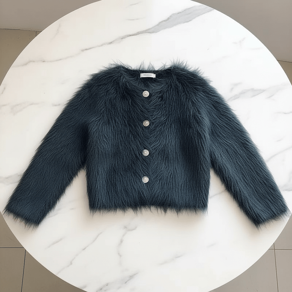 Women's Thick Knitted Button Cardigan – Black & White - @BlackWhite