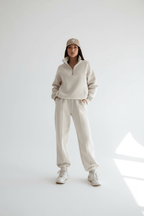 Y2K Women's Zip Tracksuit – Two-Piece Contrast Sport Set - @BlackWhite